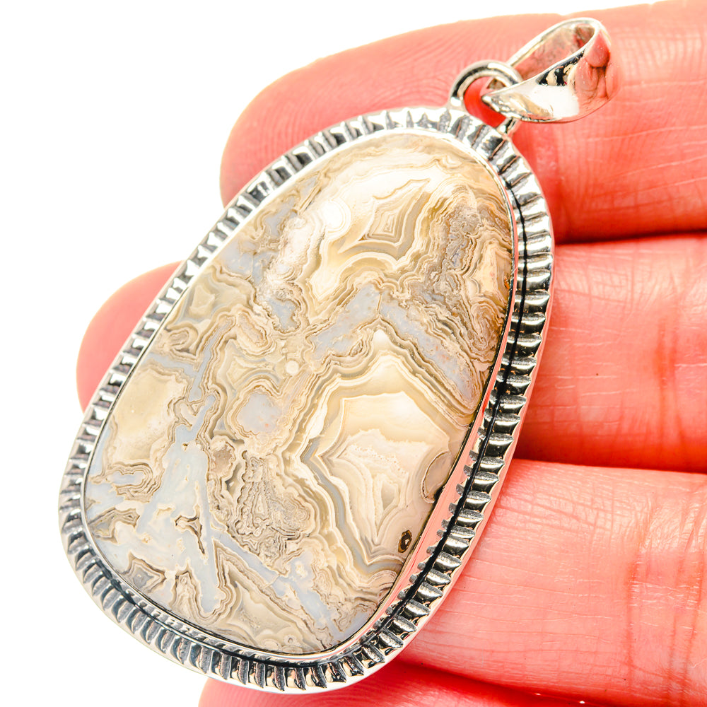 Laguna Lace Agate Pendants handcrafted by Anasilvercos - PD19693