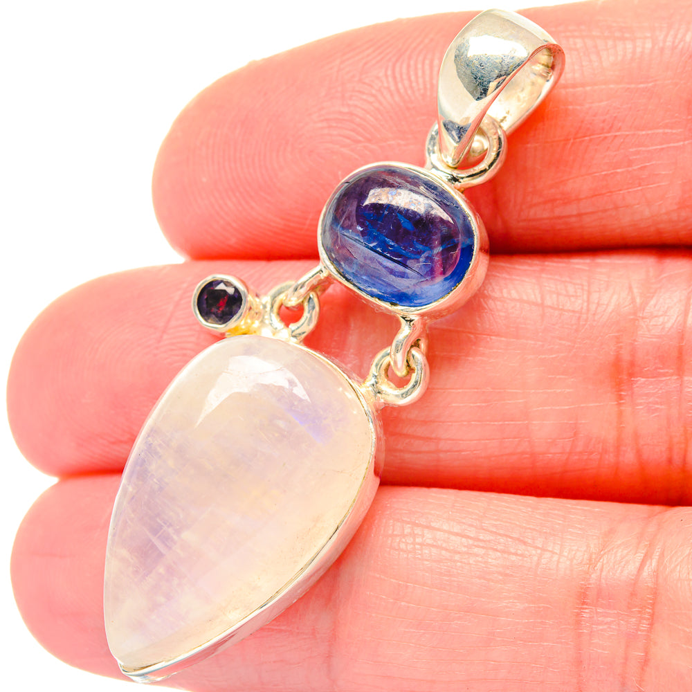 Rainbow Moonstone Pendants handcrafted by Anasilvercos - PD19696