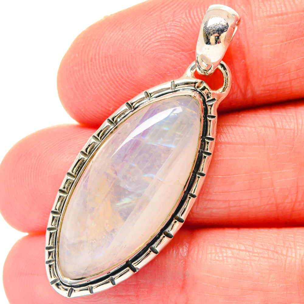 Rainbow Moonstone Pendants handcrafted by Anasilvercos - PD19697