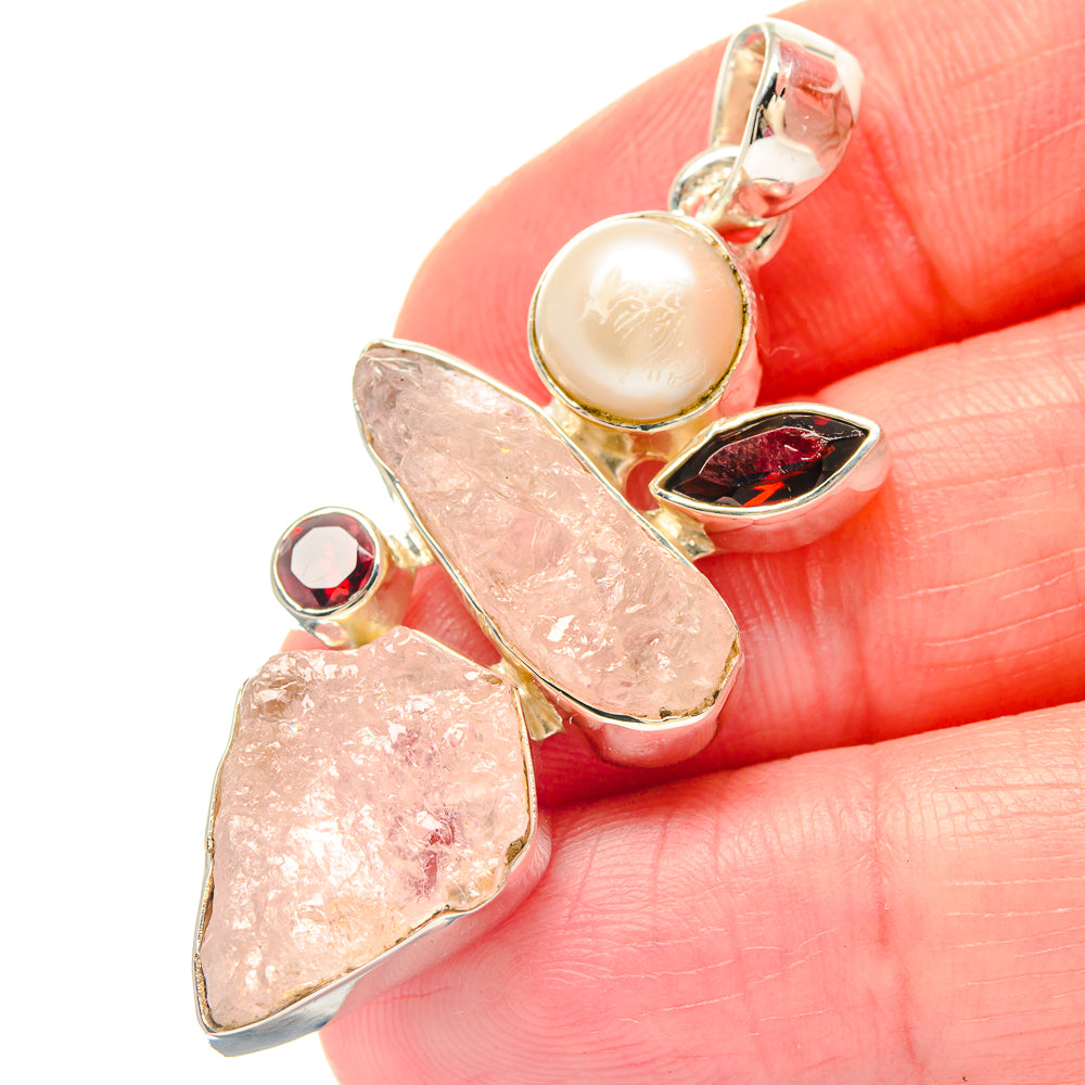 Rose Quartz Pendants handcrafted by Anasilvercos - PD19720
