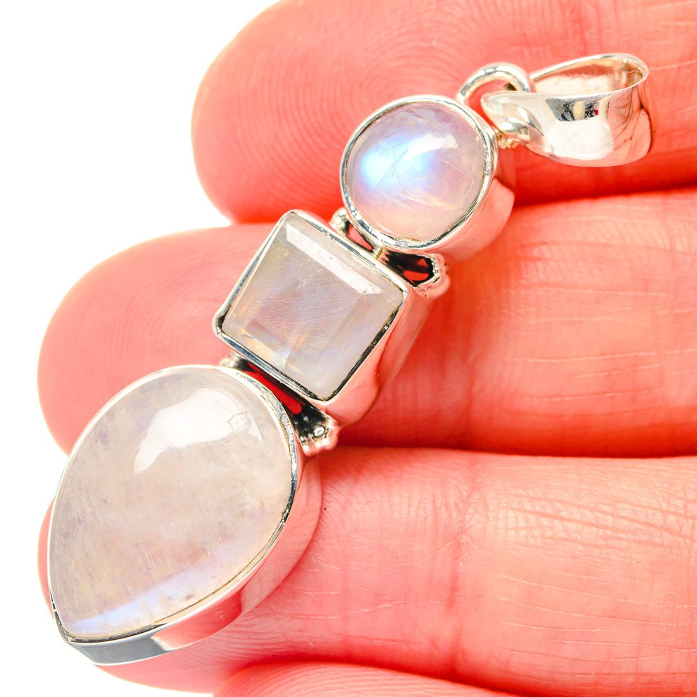 Rainbow Moonstone Pendants handcrafted by Anasilvercos - PD19734