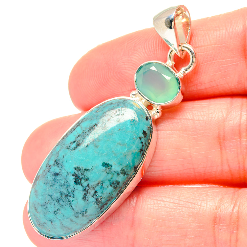 Tibetan Turquoise Pendants handcrafted by Anasilvercos - PD19741