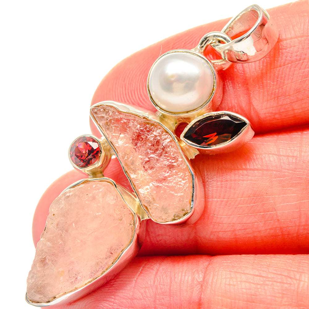 Rose Quartz Pendants handcrafted by Anasilvercos - PD19794