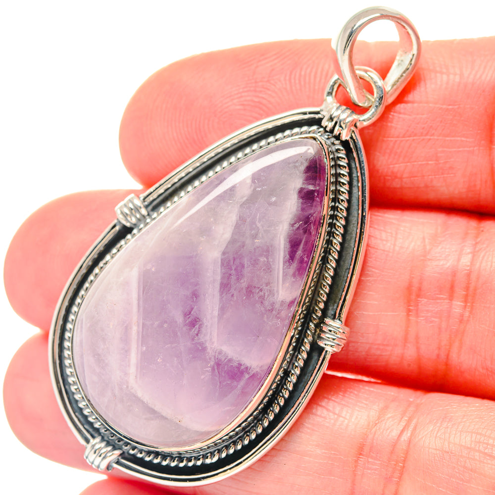 Chevron Amethyst Pendants handcrafted by Anasilvercos - PD19797