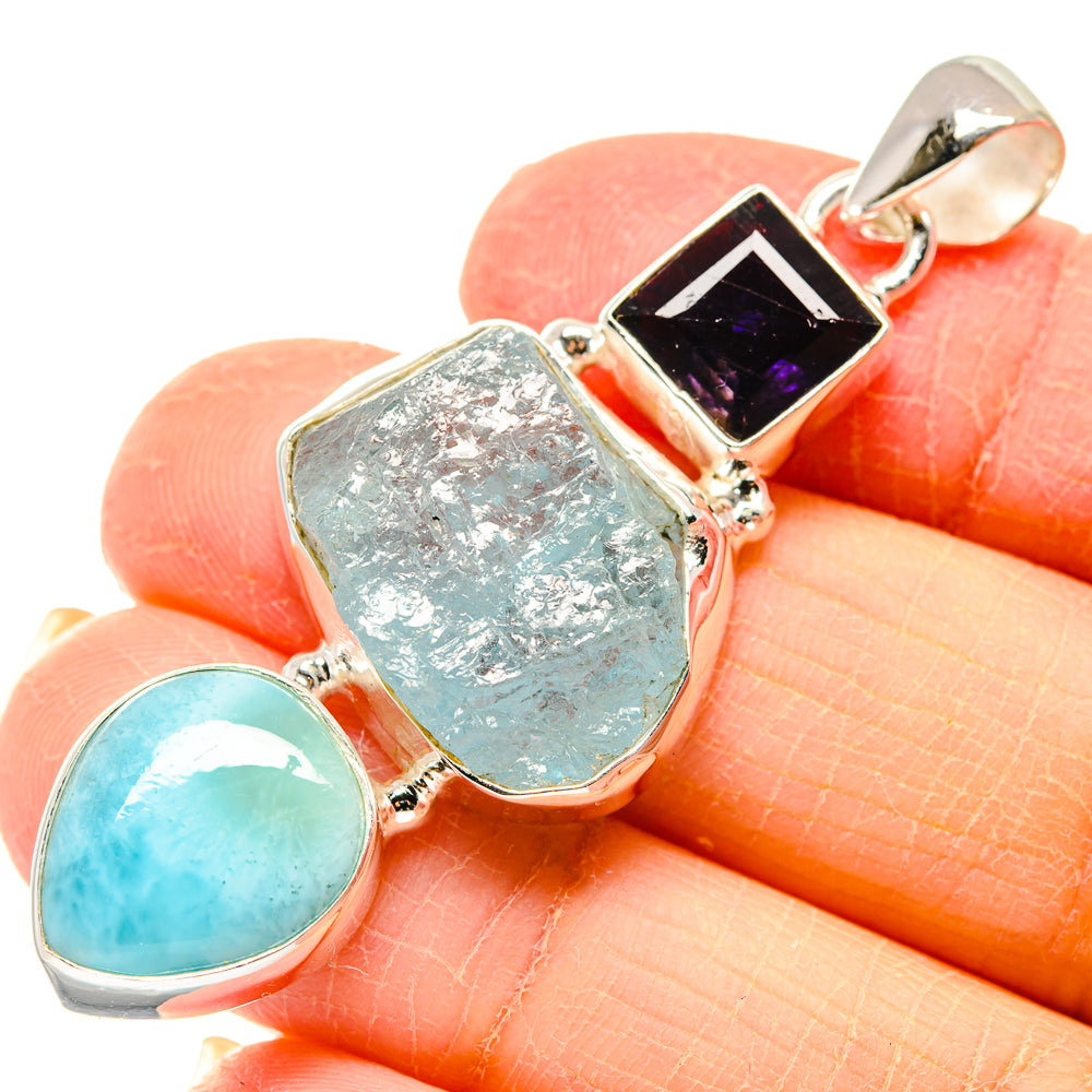 Aquamarine Pendants handcrafted by Anasilvercos - PD19820