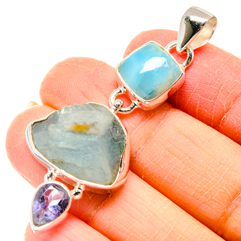 Aquamarine Pendants handcrafted by Anasilvercos - PD19821