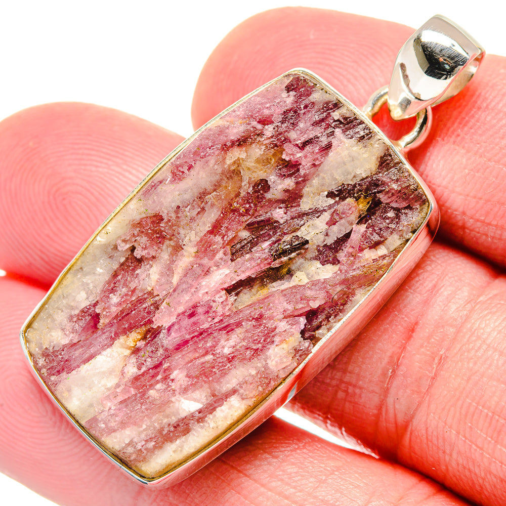 Pink Tourmaline In Quartz Pendants handcrafted by Anasilvercos - PD19851