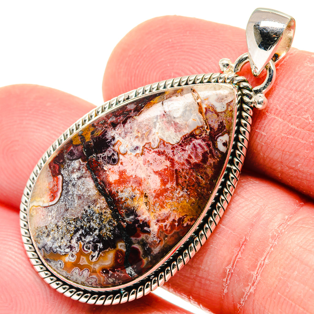 Crazy Lace Agate Pendants handcrafted by Anasilvercos - PD19864