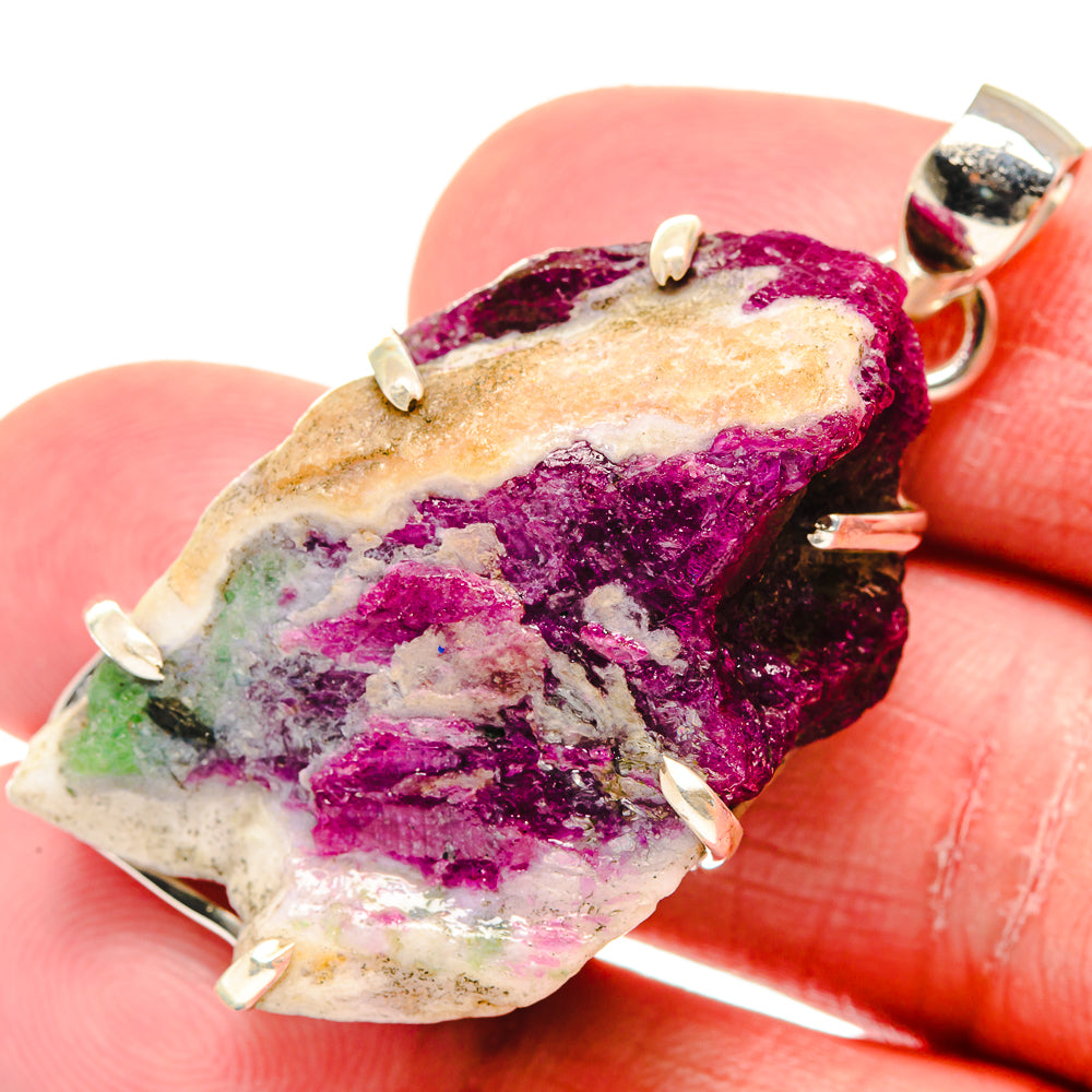 Ruby Zoisite Pendants handcrafted by Anasilvercos - PD19870