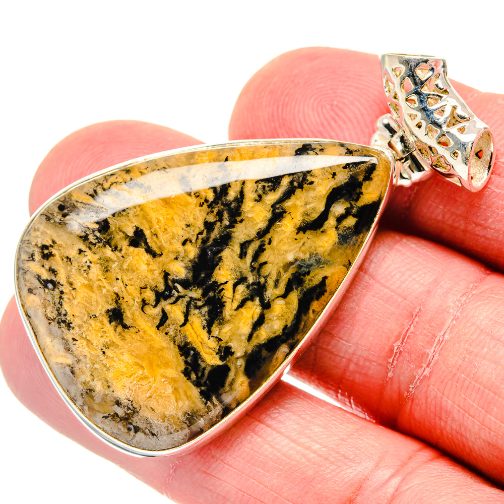 Plume Agate Pendants handcrafted by Anasilvercos - PD19876