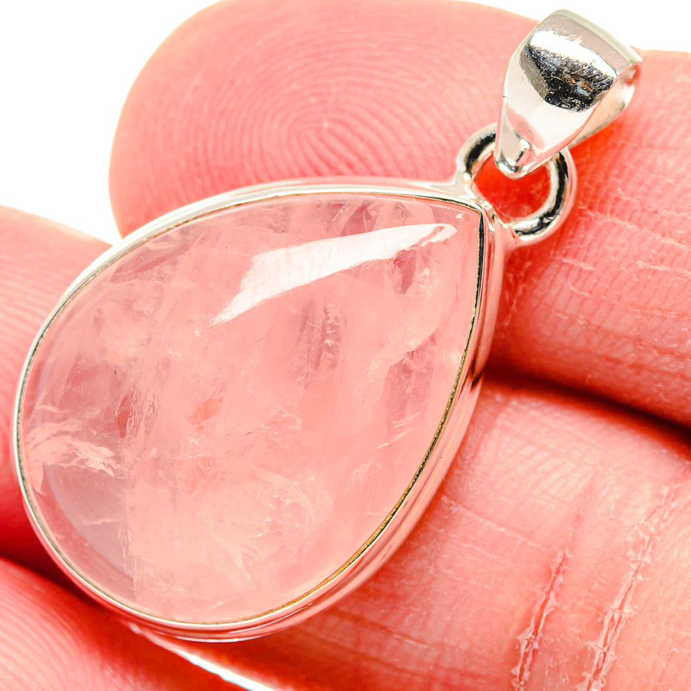 Rose Quartz Pendants handcrafted by Anasilvercos - PD19886