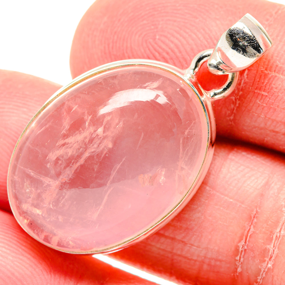 Rose Quartz Pendants handcrafted by Anasilvercos - PD19887