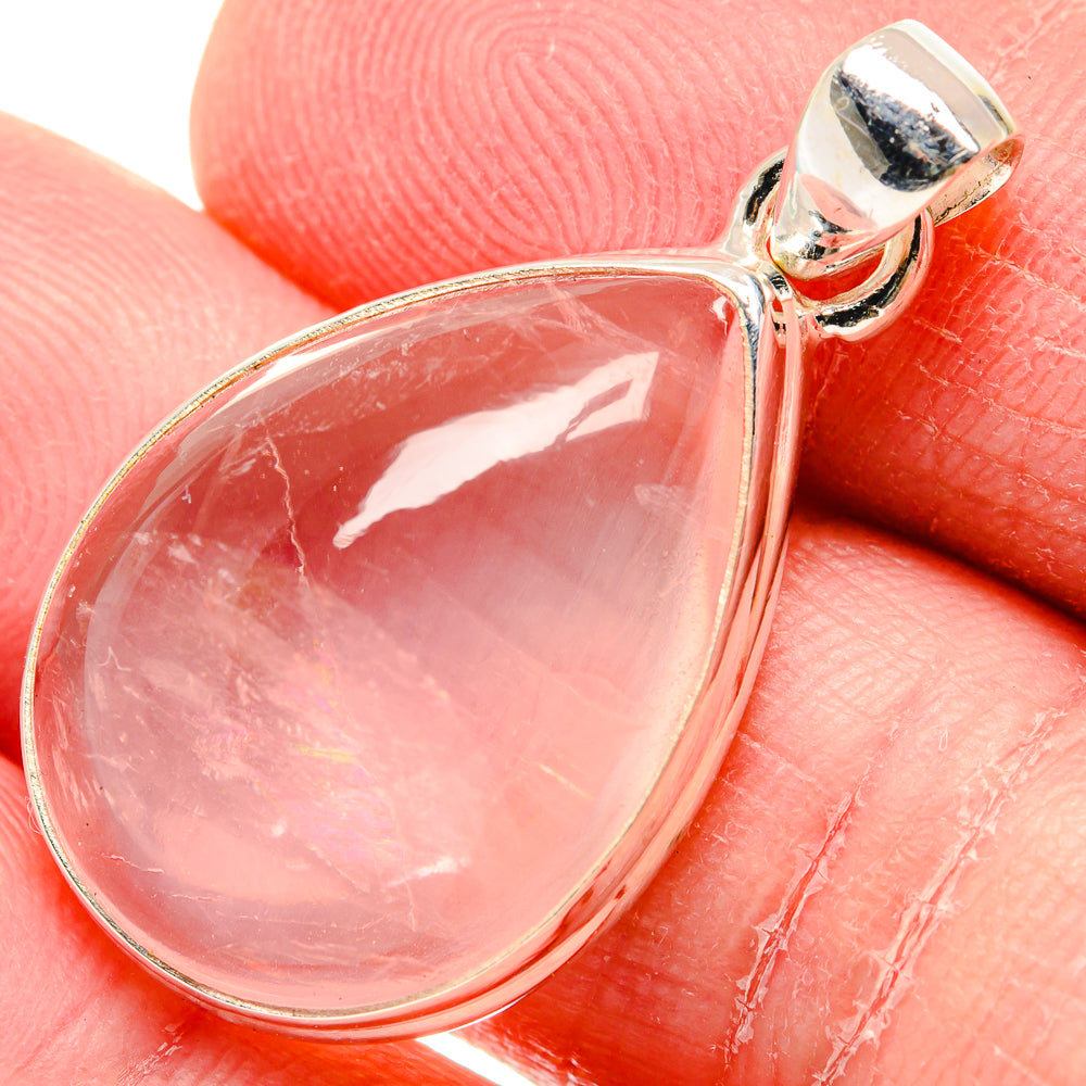 Rose Quartz Pendants handcrafted by Anasilvercos - PD19888