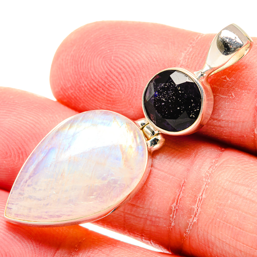 Rainbow Moonstone Pendants handcrafted by Anasilvercos - PD19894
