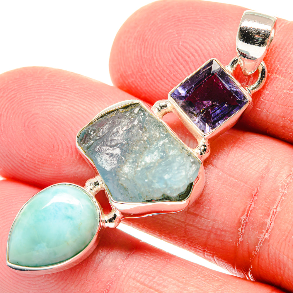 Aquamarine Pendants handcrafted by Anasilvercos - PD19897