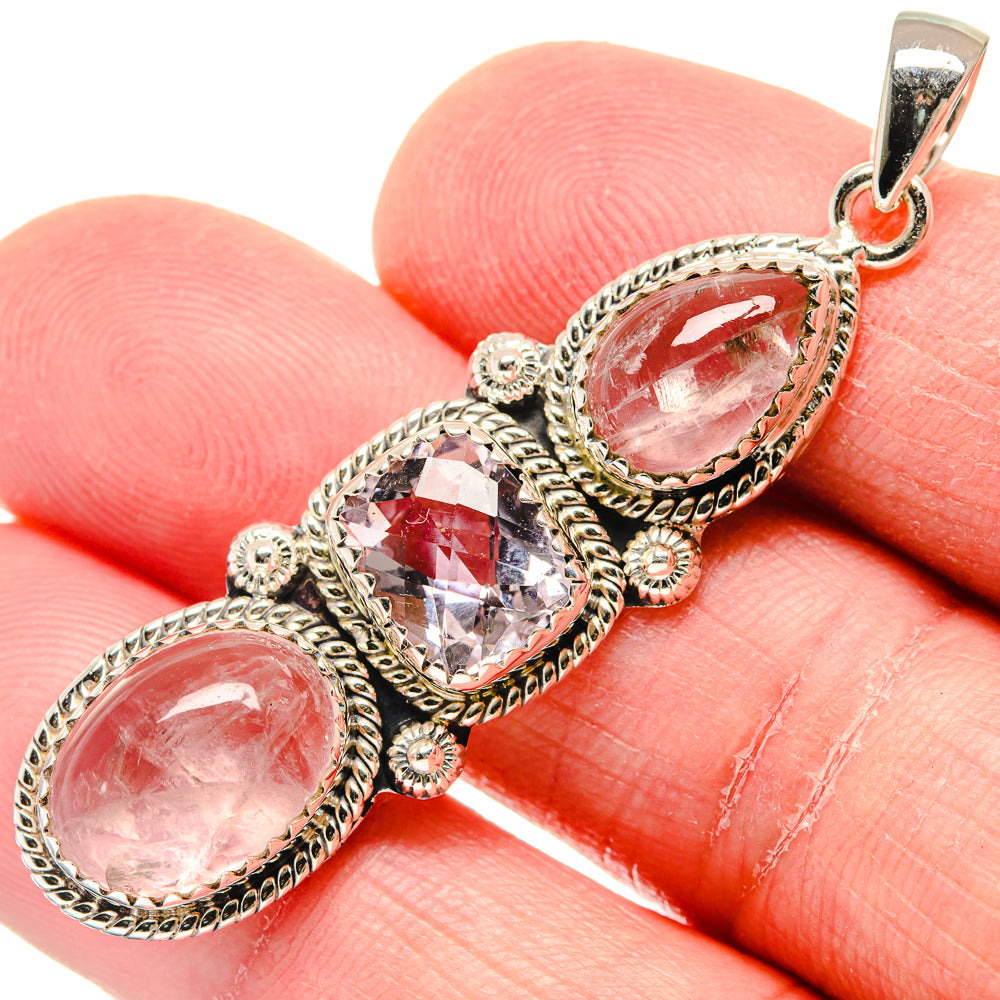 Rose Quartz Pendants handcrafted by Anasilvercos - PD19903