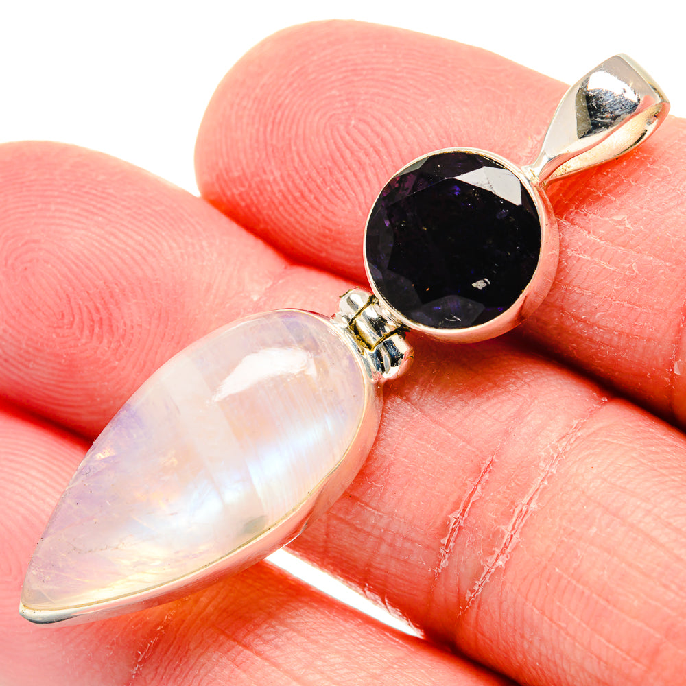 Rainbow Moonstone Pendants handcrafted by Anasilvercos - PD19904