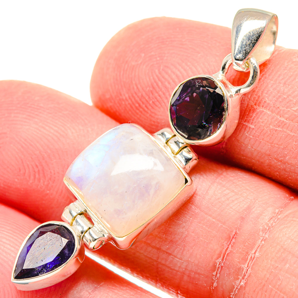 Rainbow Moonstone Pendants handcrafted by Anasilvercos - PD19912