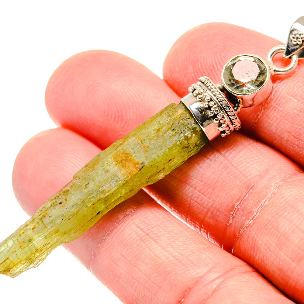 Green Kyanite Pendants handcrafted by Anasilvercos - PD19915