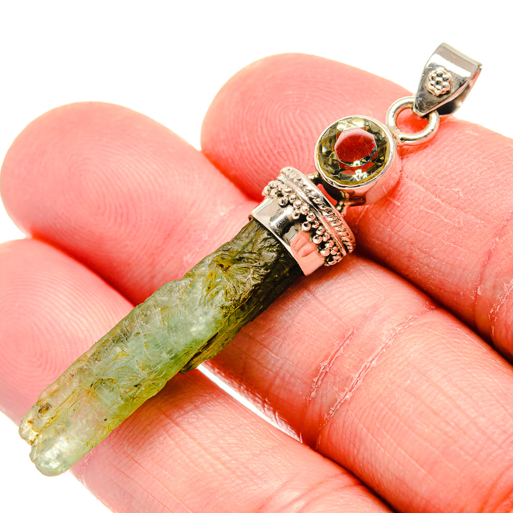 Green Kyanite Pendants handcrafted by Anasilvercos - PD19917