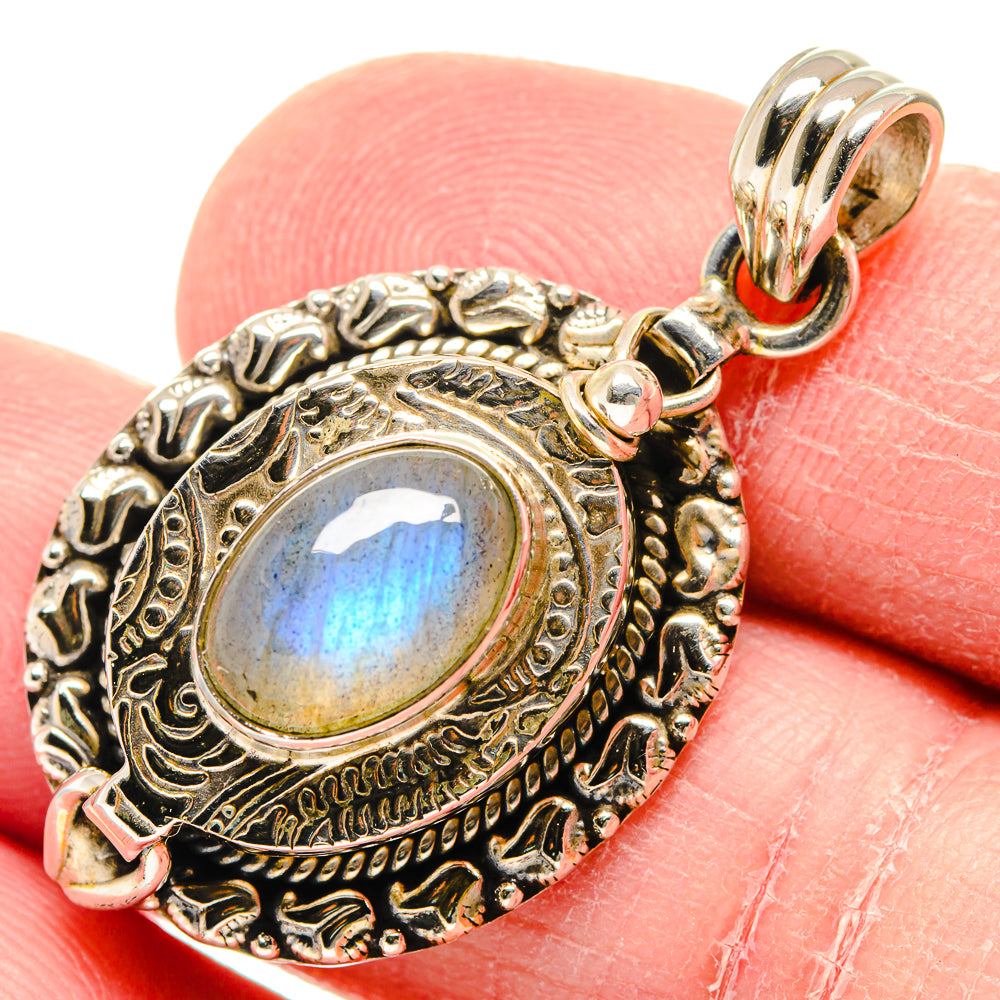 Rainbow Moonstone Pendants handcrafted by Anasilvercos - PD19956