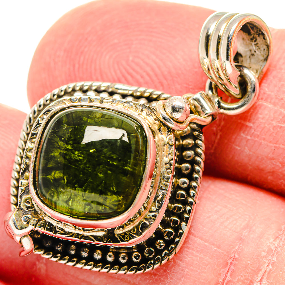 Green Tourmaline Pendants handcrafted by Anasilvercos - PD19960