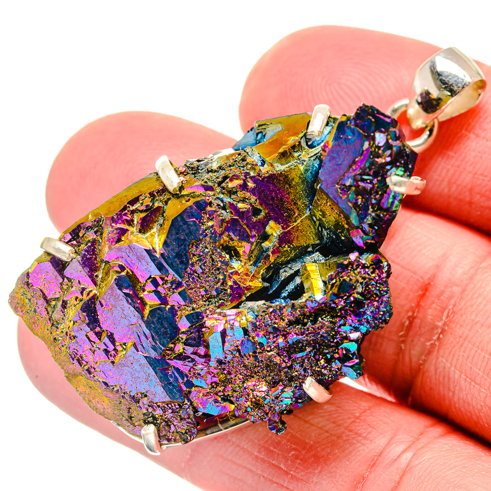 Titanium Sunshine Druzy Pendants handcrafted by Anasilvercos - PD19969