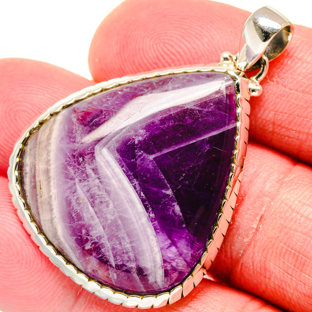 Chevron Amethyst Pendants handcrafted by Anasilvercos - PD19982