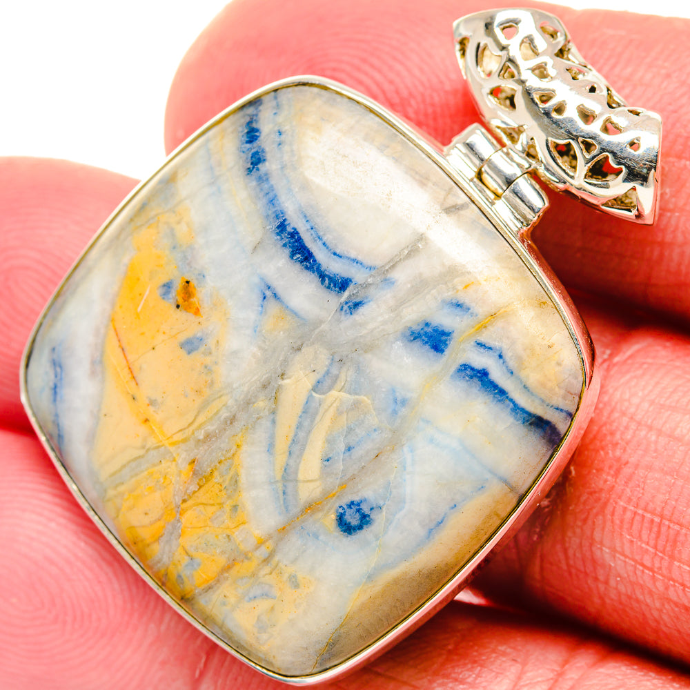 Blue Scheelite Pendants handcrafted by Anasilvercos - PD19983