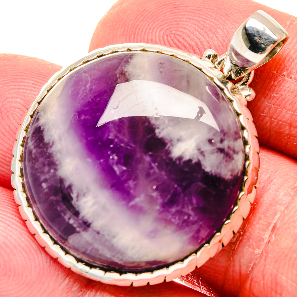 Chevron Amethyst Pendants handcrafted by Anasilvercos - PD19998