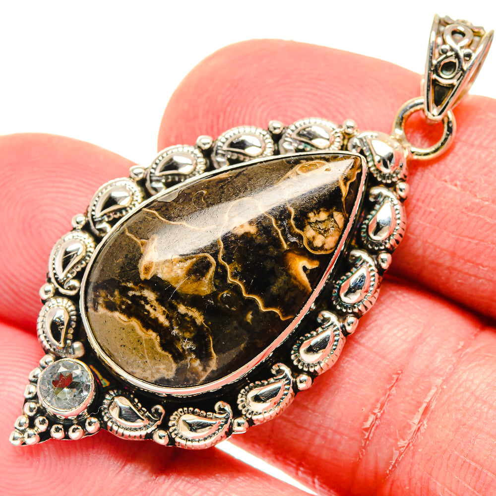 Turritella Agate Pendants handcrafted by Anasilvercos - PD20013