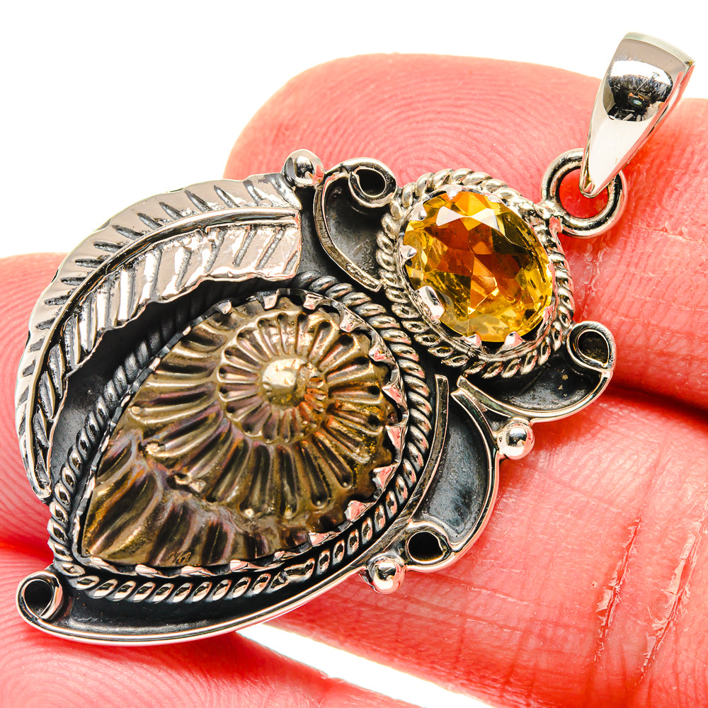 Pyrite Fossil Pendants handcrafted by Anasilvercos - PD20015