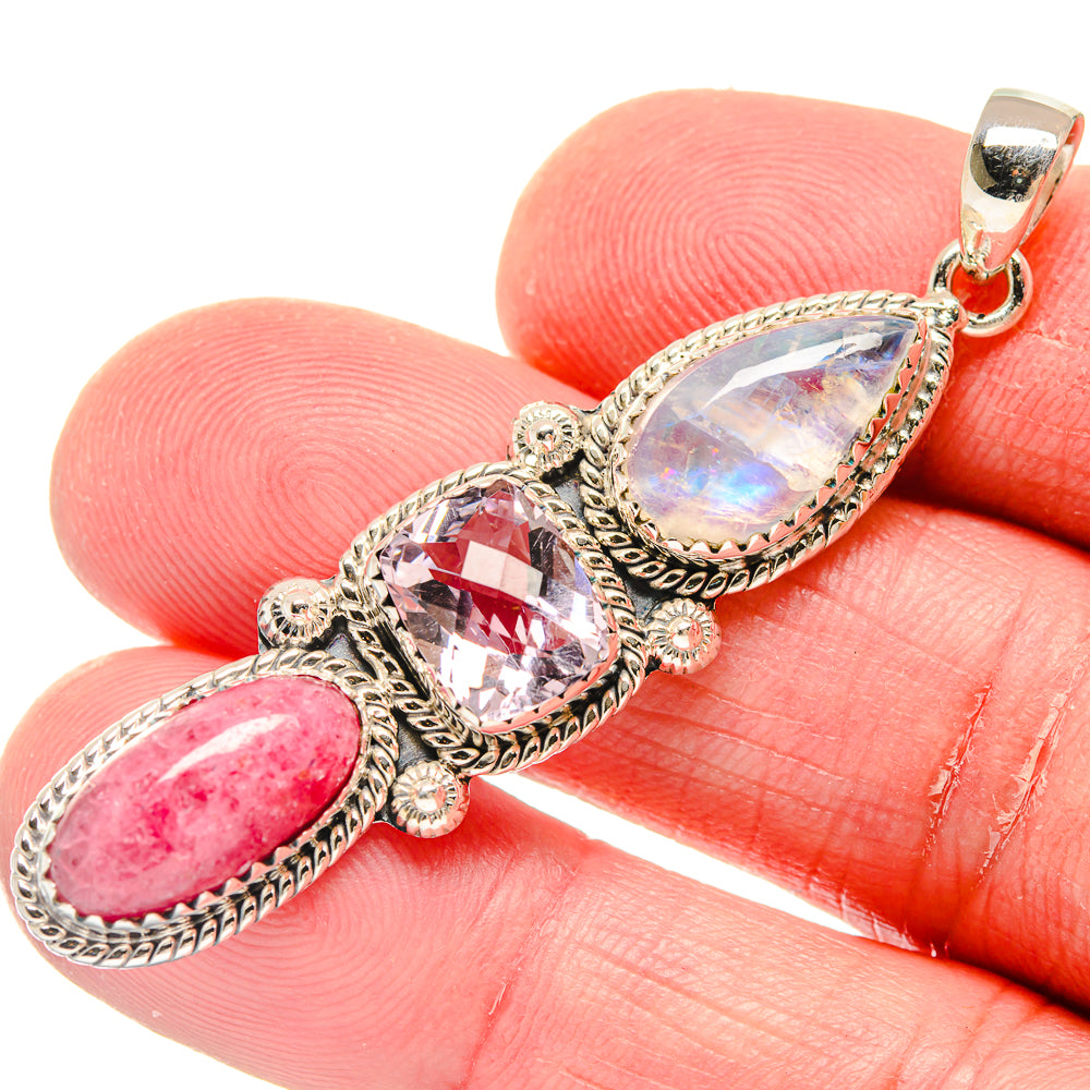 Rainbow Moonstone Pendants handcrafted by Anasilvercos - PD20026