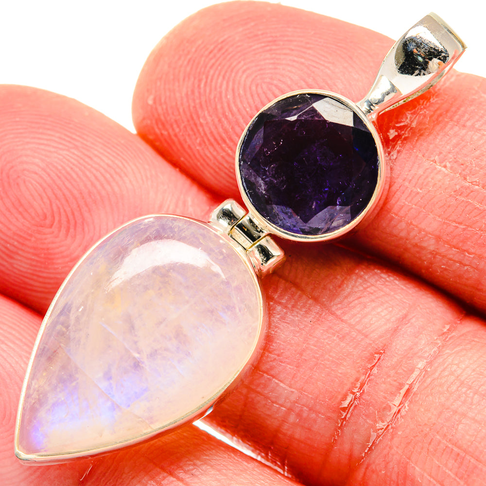 Rainbow Moonstone Pendants handcrafted by Anasilvercos - PD20029