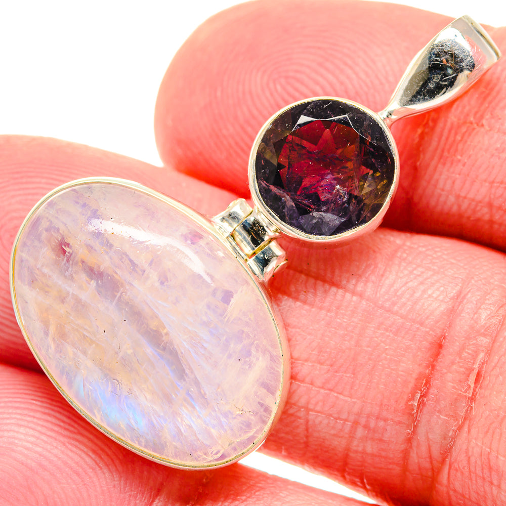 Rainbow Moonstone Pendants handcrafted by Anasilvercos - PD20033