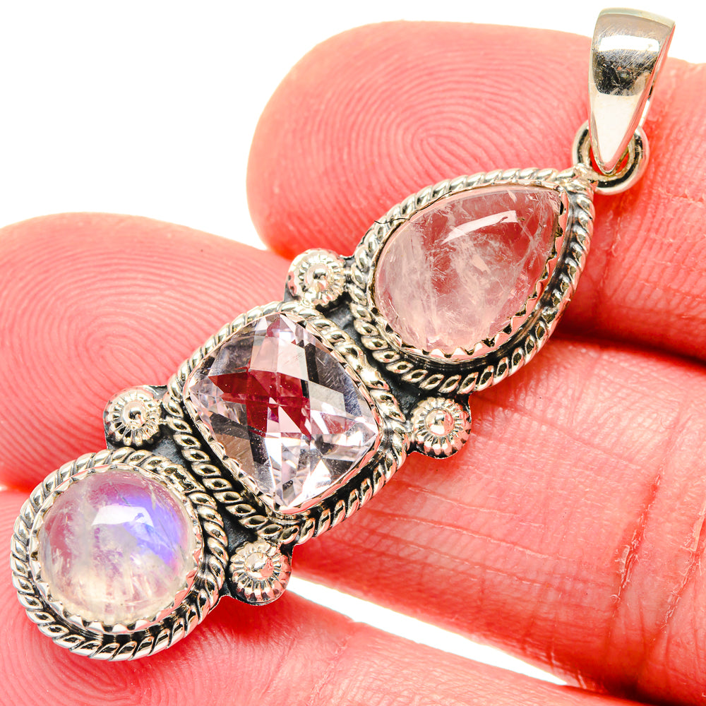Rainbow Moonstone Pendants handcrafted by Anasilvercos - PD20034