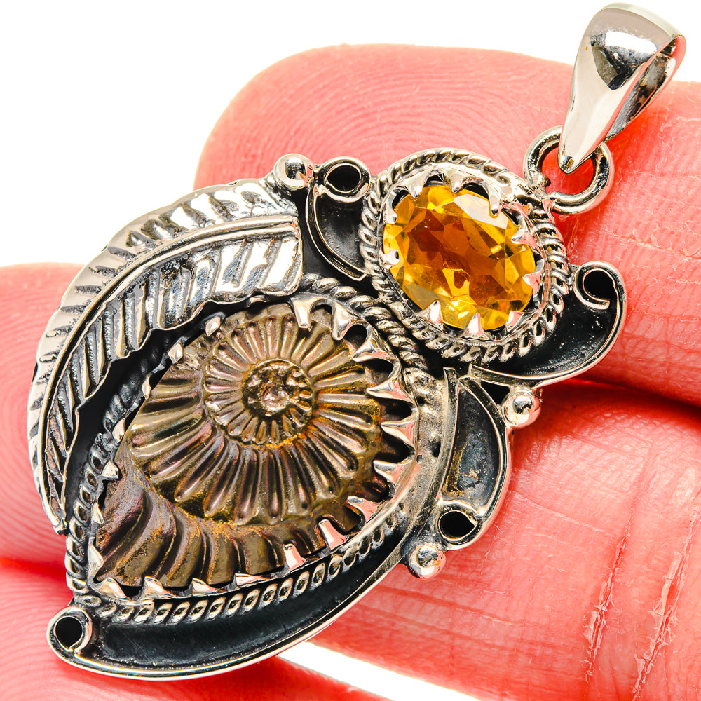 Pyrite Fossil Pendants handcrafted by Anasilvercos - PD20044