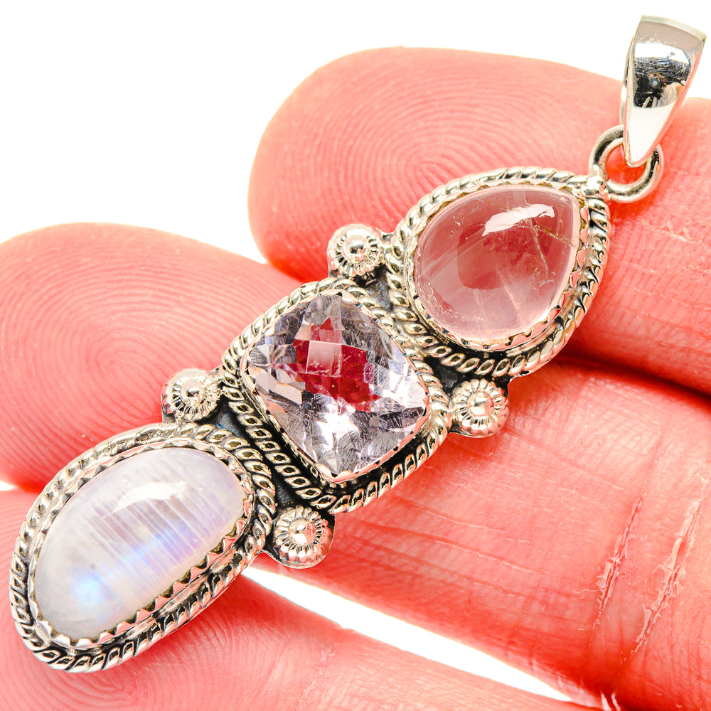 Rainbow Moonstone Pendants handcrafted by Anasilvercos - PD20058