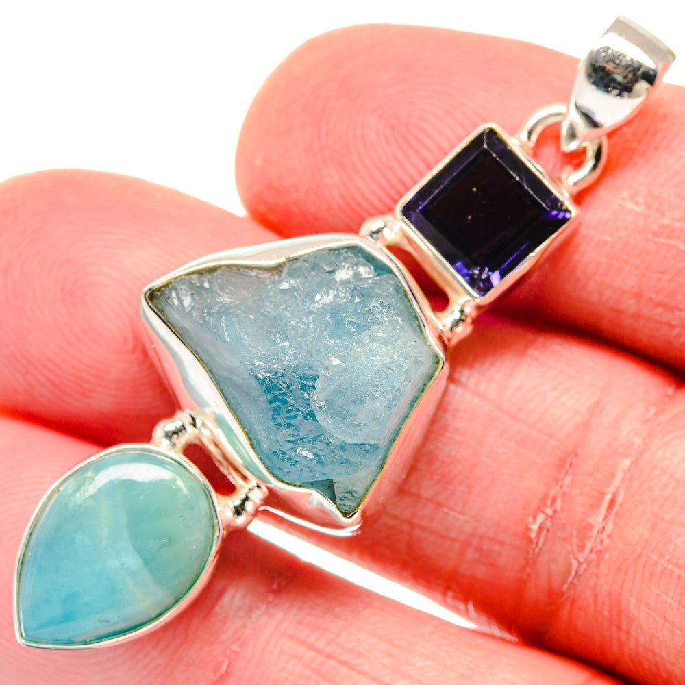 Aquamarine Pendants handcrafted by Anasilvercos - PD20072