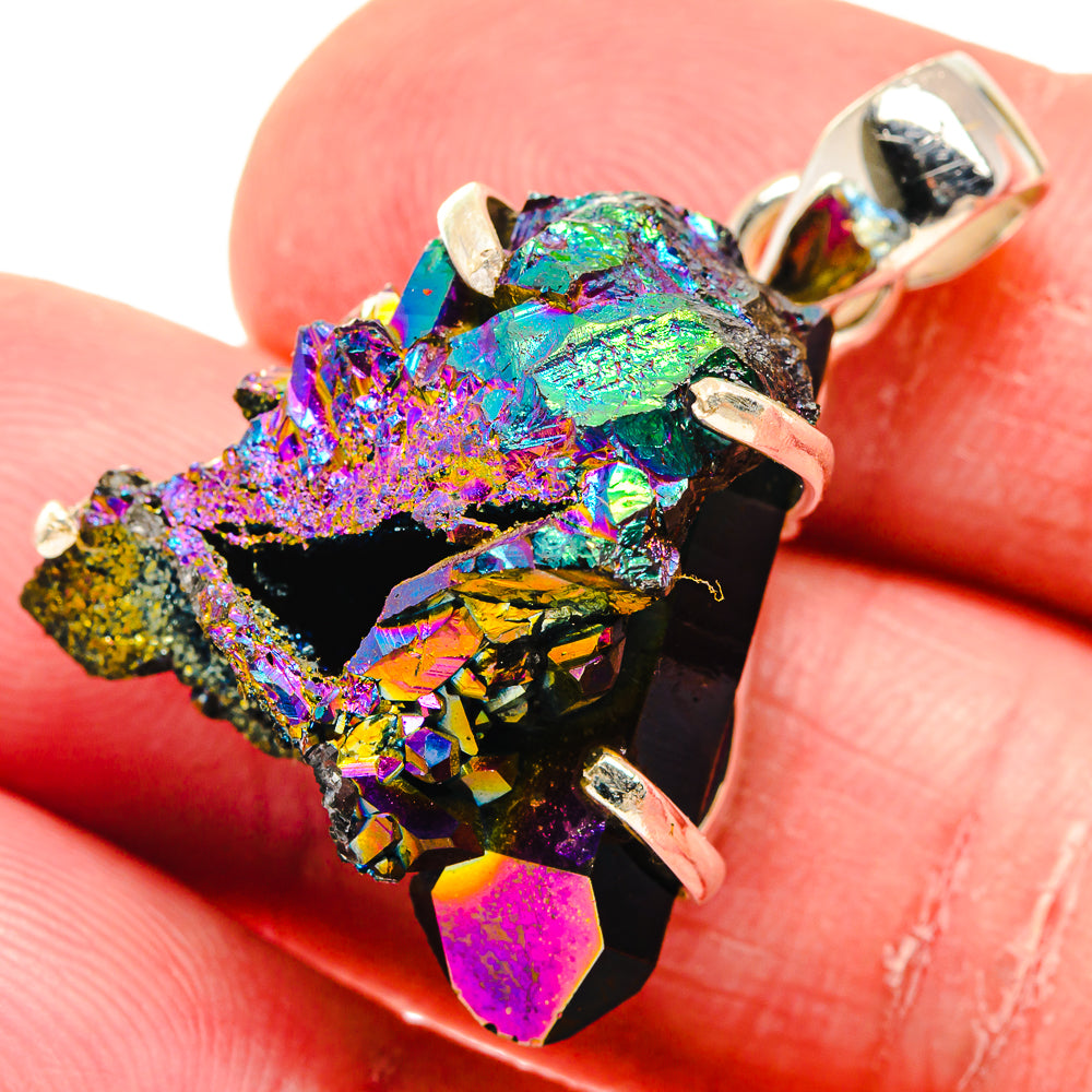 Titanium Sunshine Druzy Pendants handcrafted by Anasilvercos - PD20089