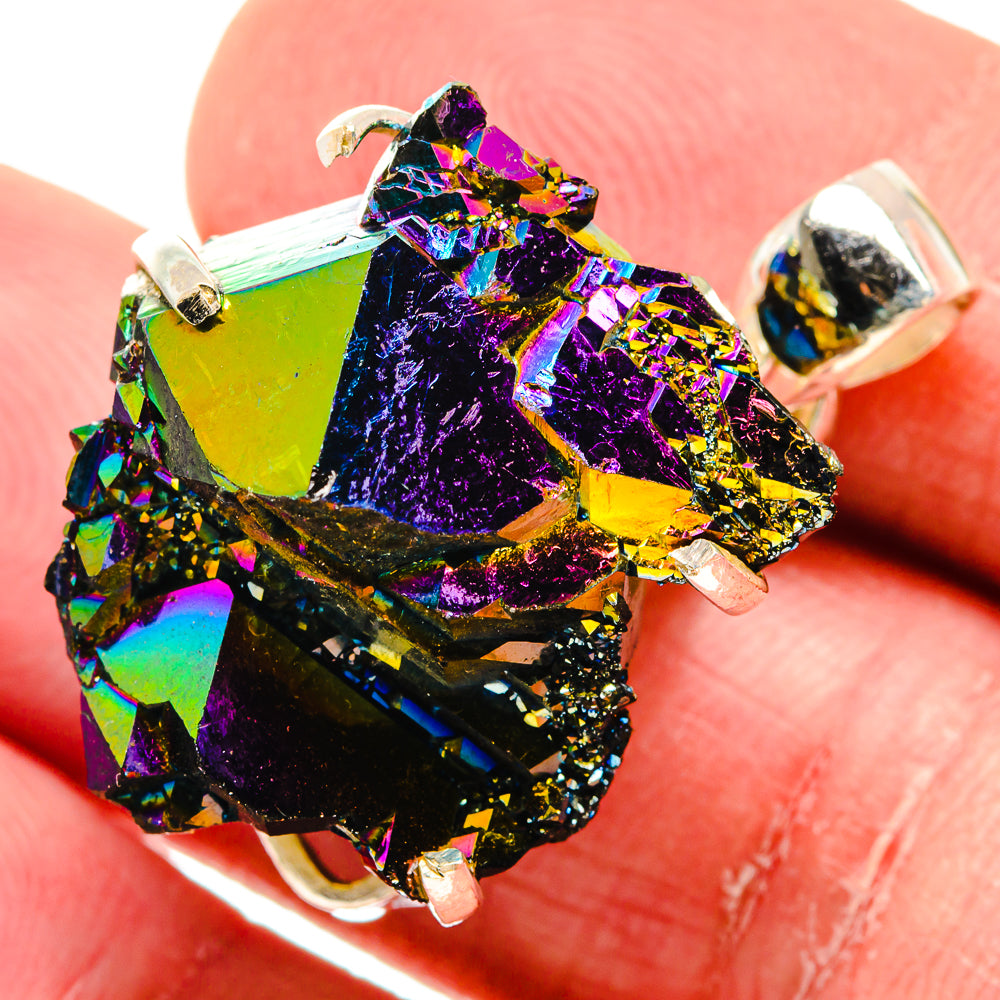 Titanium Sunshine Druzy Pendants handcrafted by Anasilvercos - PD20090
