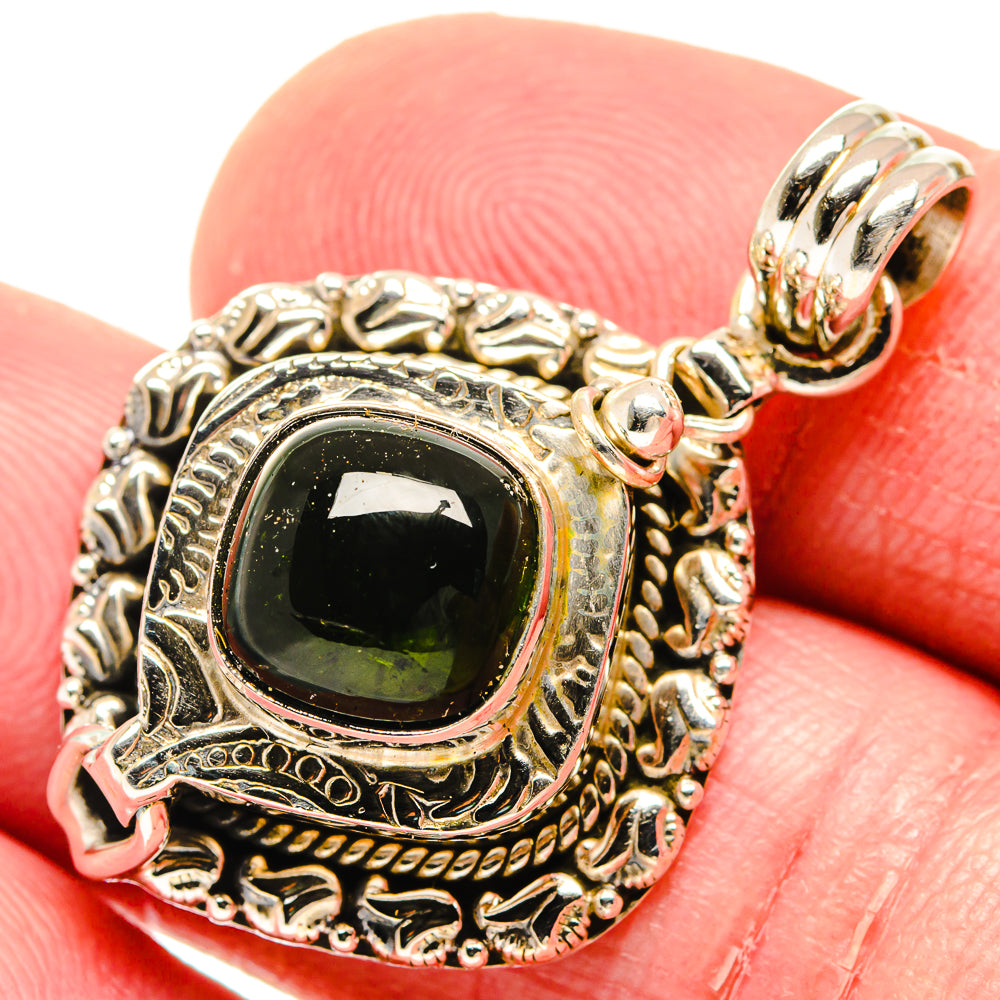 Green Tourmaline Pendants handcrafted by Anasilvercos - PD20106