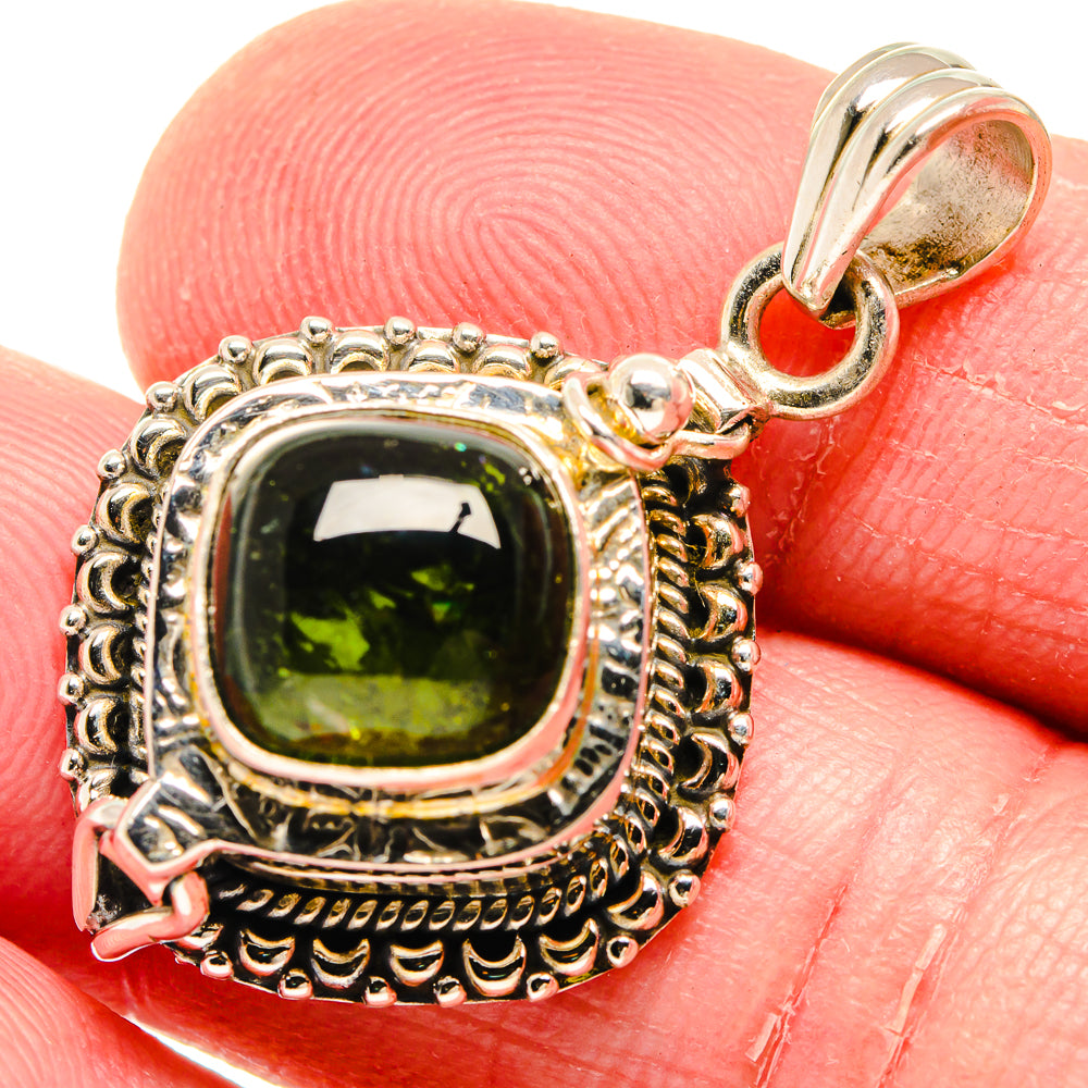 Green Tourmaline Pendants handcrafted by Anasilvercos - PD20110