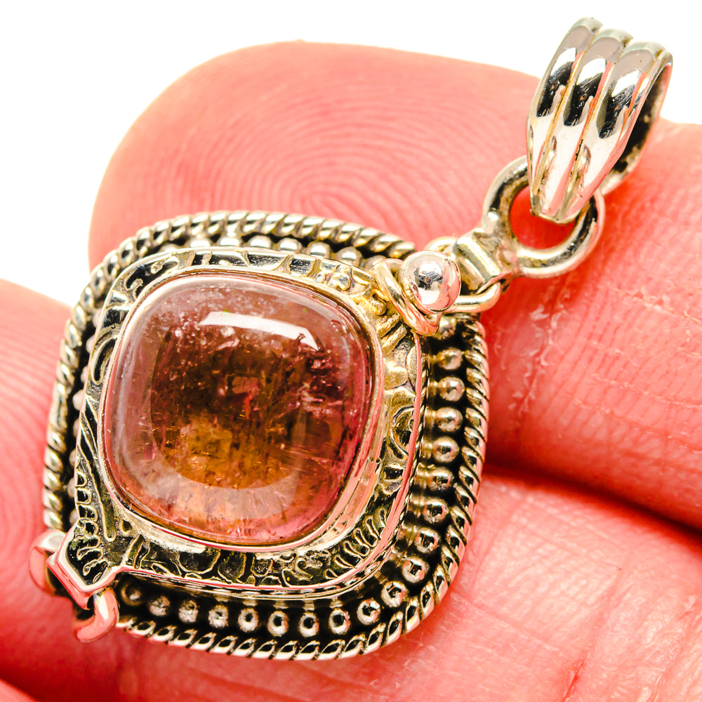 Pink Tourmaline Pendants handcrafted by Anasilvercos - PD20116