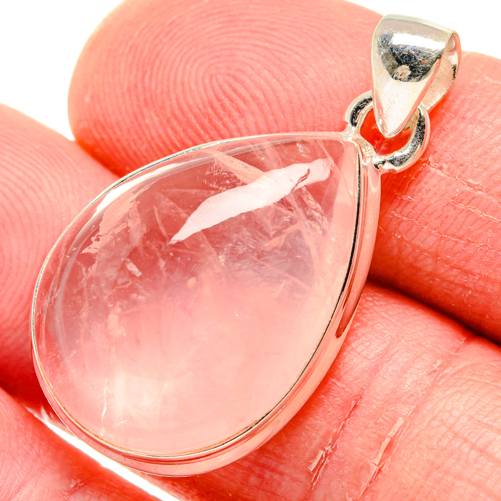 Rose Quartz Pendants handcrafted by Anasilvercos - PD20129