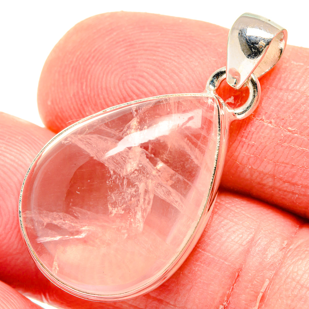 Rose Quartz Pendants handcrafted by Anasilvercos - PD20130