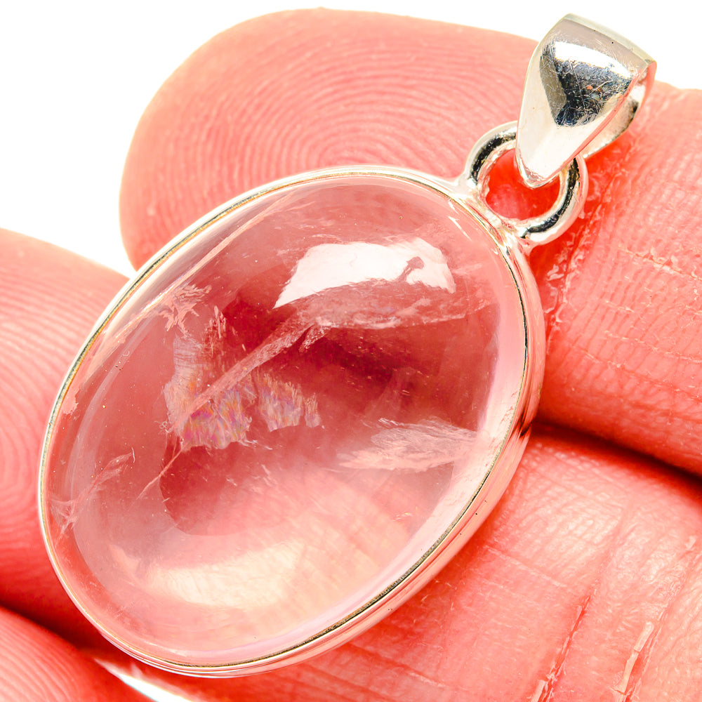 Rose Quartz Pendants handcrafted by Anasilvercos - PD20131