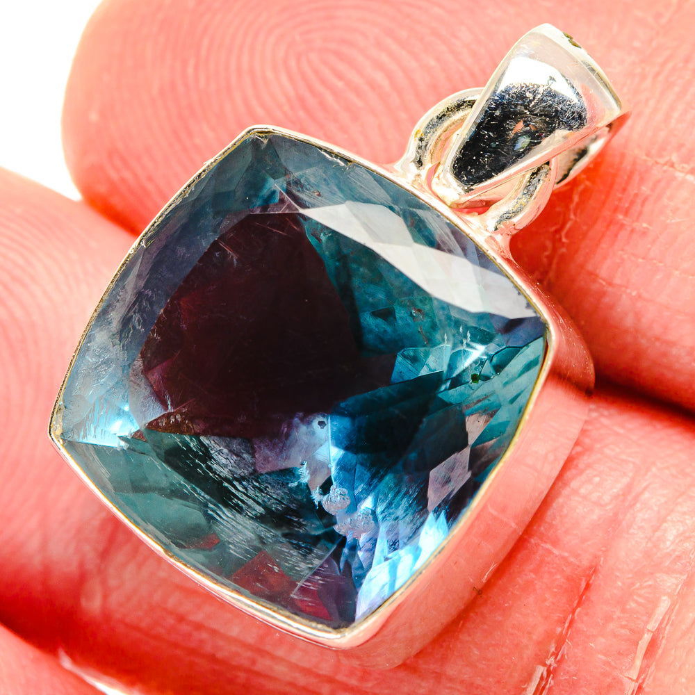 Blue Fluorite Pendants handcrafted by Anasilvercos - PD20133
