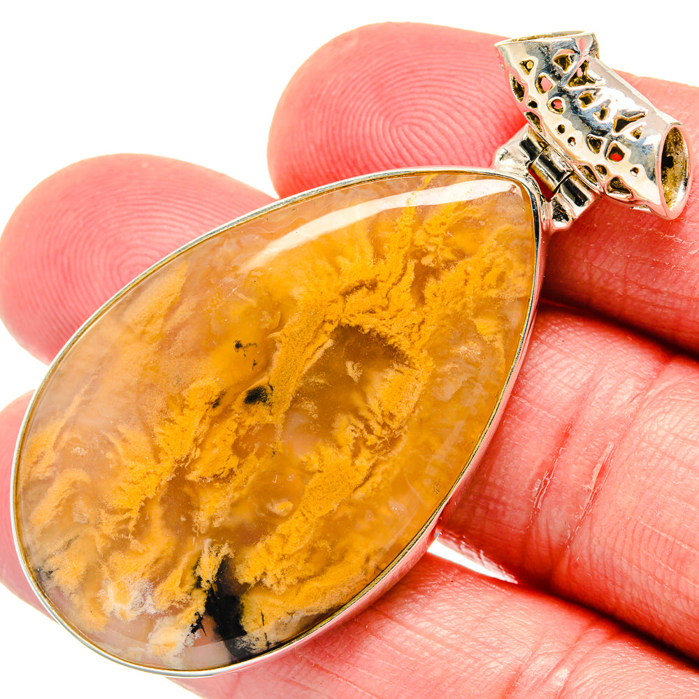 Plume Agate Pendants handcrafted by Anasilvercos - PD20136