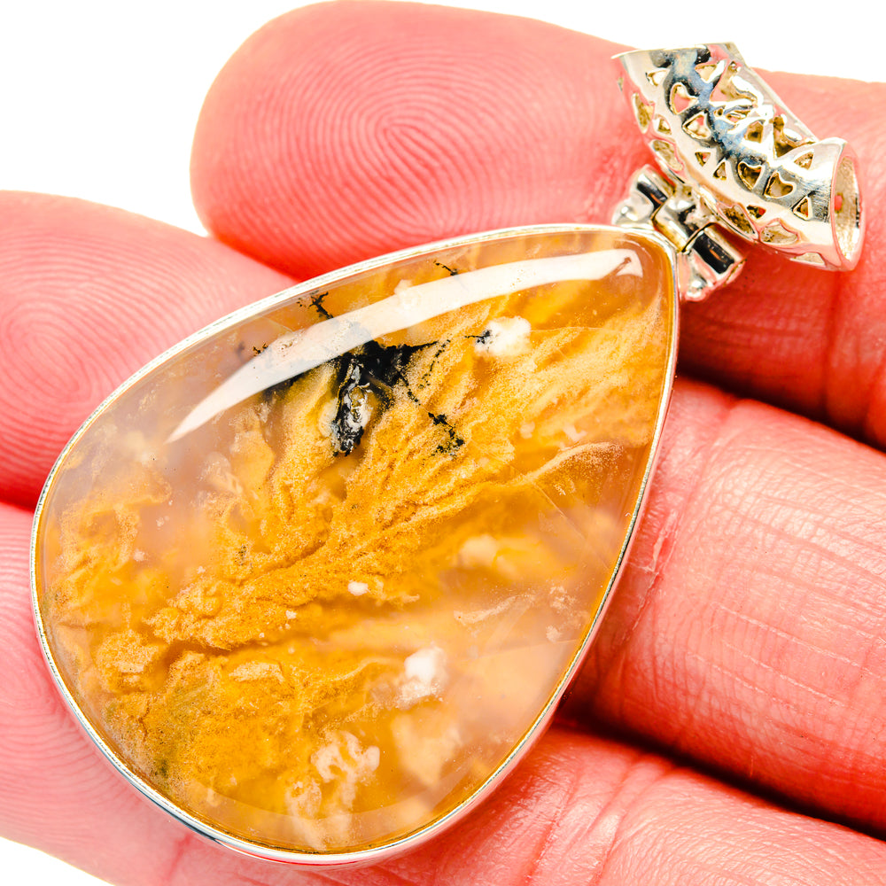 Plume Agate Pendants handcrafted by Anasilvercos - PD20172